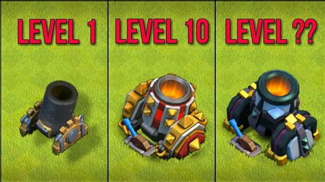 Clash Of Clans Every Level Mortar Level 1 Max Level Youtube