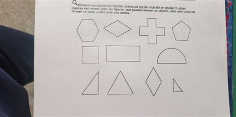 Solved Observa las siguientes figuras coloca un eje de rotación en