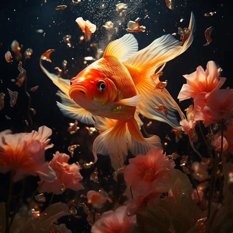 Premium AI Image | Natural Goldfish in pond