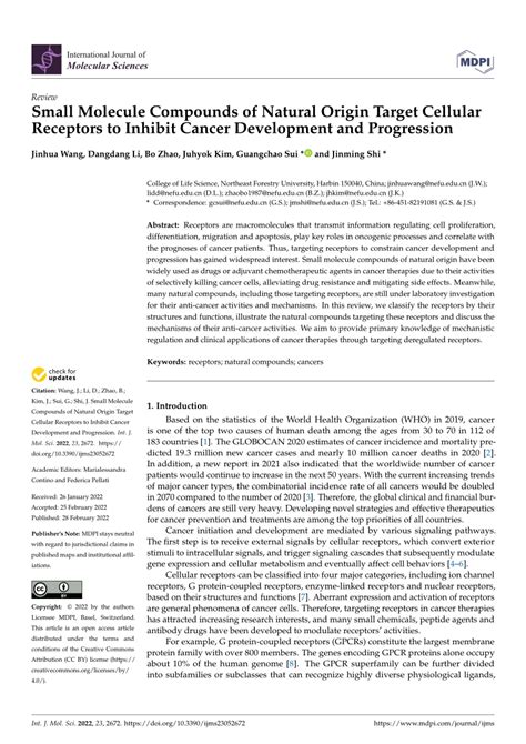 PDF Small Molecule Compounds Of Natural Origin Target Cellular