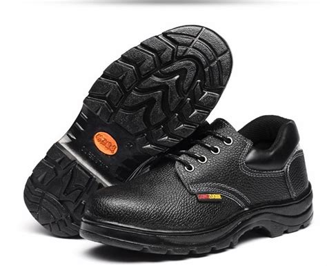 Endurance Anti Puncture Black Full Grain Leather Safety Shoes Footwear