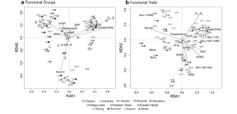 Rda Applied To The Phytoplankton Data A Functional Groups And B Download Scientific Diagram