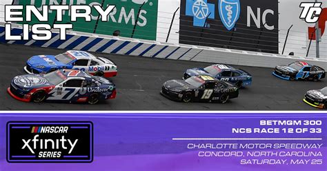 Entry List Nascar Xfinity Series Betmgm At Charlotte