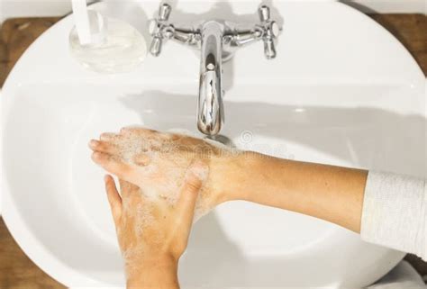 Washing Hands Hands Washing With Proper Technique And Antibacterial