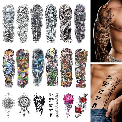 Buy Full Arm Temporary Tattoo Brt Extra Large Temporary Tattoo Sleeves