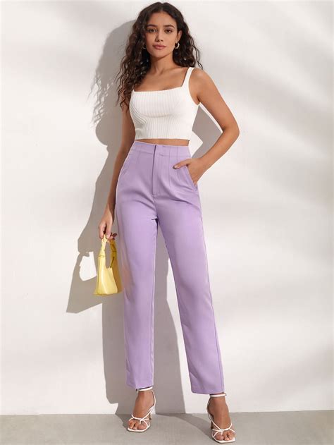 Lilac Purple Polyester Plain Embellished Non Stretch Women Suits Purple