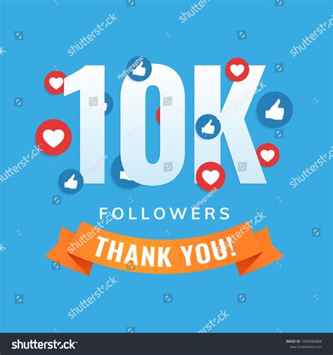 10k Followers Social Sites Post Greeting Stock Vector Royalty Free