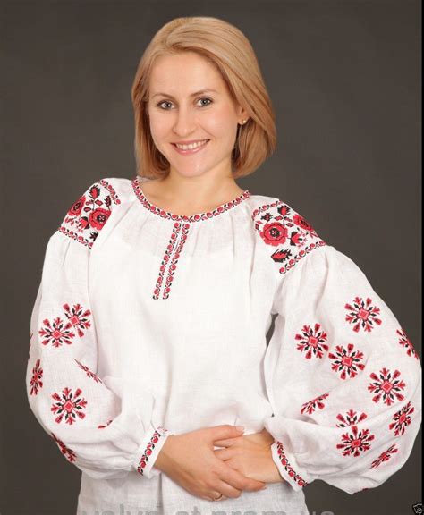 Ukrainian Boho Embroidered Peasant Blouse Vita Kin Style Vyshyvanka