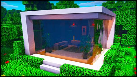 Minecraft Waterfall Modern House: How to build a Cool Modern House ...