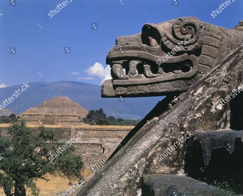 Pyramid Sun Seen Temple Quetzalcoatl Aztec Editorial Stock Photo ...