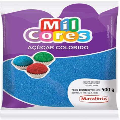 Acucar Colorido Azul 300G Mavalerio Cantinho Doce Cohama