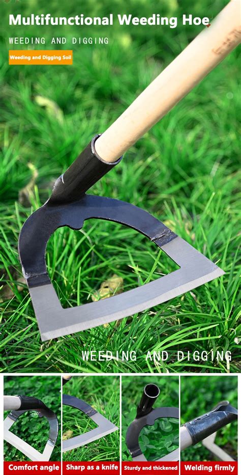 Steel Hardened Hollow Hoe Handheld Weeding Rake Planting Vegetable Loo