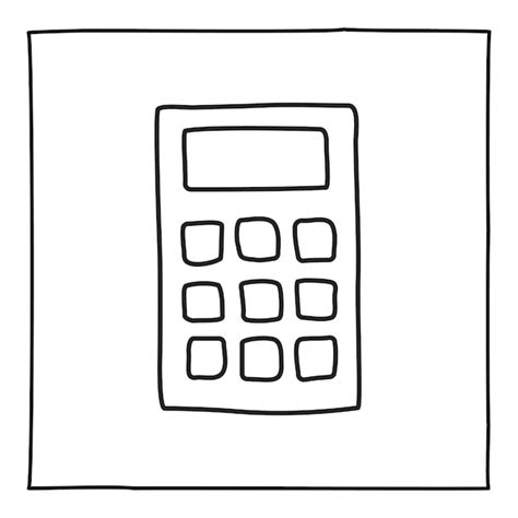 Doodle Icono De Calculadora O Logotipo Dibujado A Mano Con Una Delgada