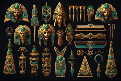 Premium AI Image | Ancient Egyptian Hieroglyphs and Artifacts Generative AI