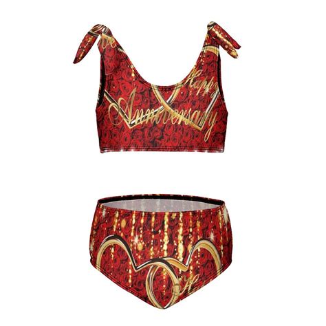 Happy Anniversary Girl S Piece Bikini Set Beach Sport Swimsuit Swimwear Y Cm Walmart