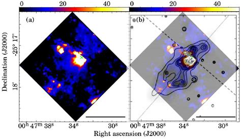 a The continuum subtracted H α images of NGC 253 in units of erg cm