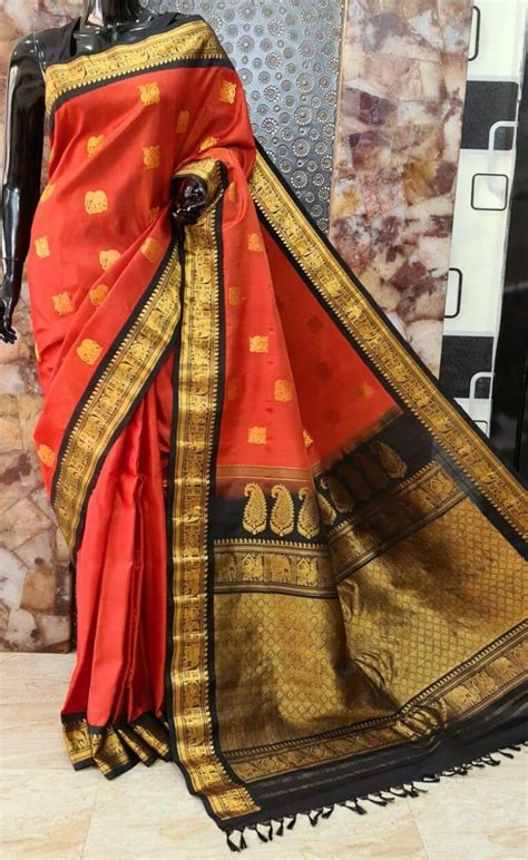 Exclusive Handloom Gadwal Pure Silk Saree Sapodilla Gardens