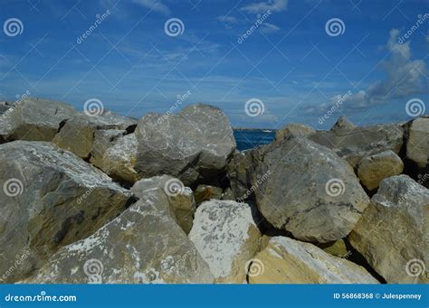 Jetty Rocks Of Destin Harbor Stock Photo Image Of Peace Jetties