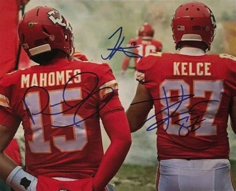 Patrick Mahomes Tyreek Hill And Travis Kelce Signed Autograph Premium