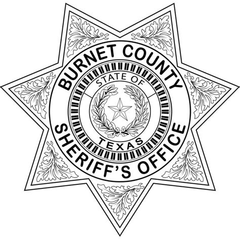 Burnet County Sheriffs office badge Texas vector file Black | Inspire ...