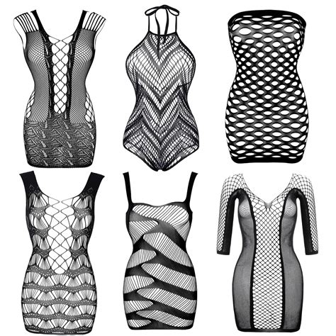 Amazon Women S Fishnet Lingerie Lace Fishnet Bodysuits Stockings Mesh Babydoll For Women6