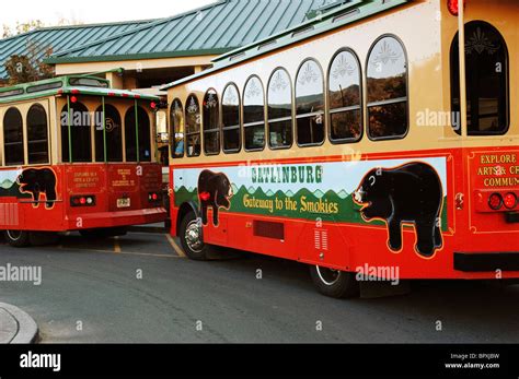 Gatlinburg Trolley System Gatlinburg Tn Stock Photo Alamy