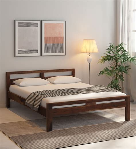 Buy Aadvik Sheesham Wood Queen Size Bed In Provincial Teak Finish