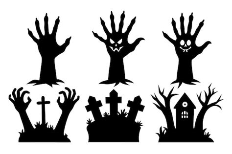 Premium Vector Halloween Spooky Zombie Hands Silhouette Vector Collection