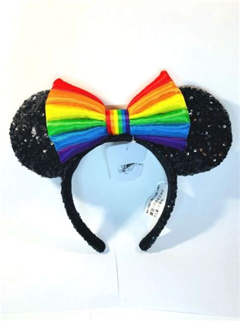 Disney Parks Mickey Minnie Mouse Pride Rainbow Bow Ears Headband