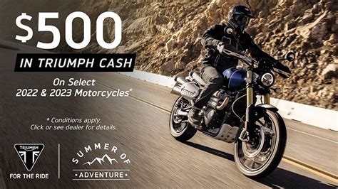 Triumph Summer Of Adventure Sales Event Promotion At Rices Rapid