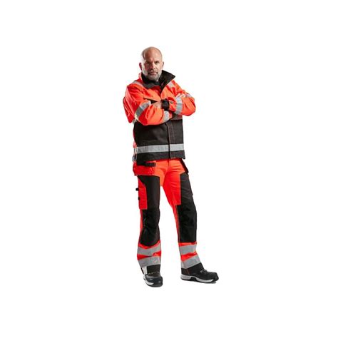 Veste haute visibilité rouge fluo noir 4064 Blaklader