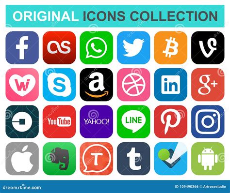 Popular Social Media And Other Icons Editorial Photo Illustration Of