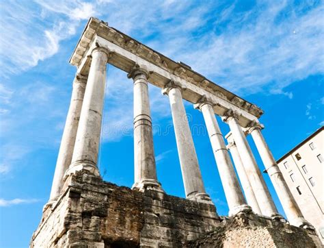 Columns of the Temple of Saturn in Rome Stock Image - Image of ancient, landmark: 10432789