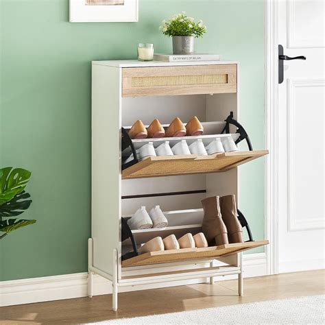 Amazon Idealhouse Rattan Shoe Cabinet With Flip Door Drawer