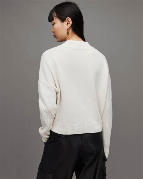 Orion Cashmere Sweater Ivory White Allsaints Us