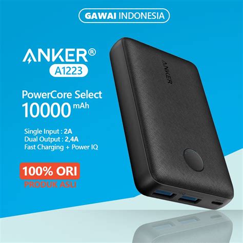 Jual Anker Powerbank PowerCore Select 10000 MAh Fast Charging ORIGINAL