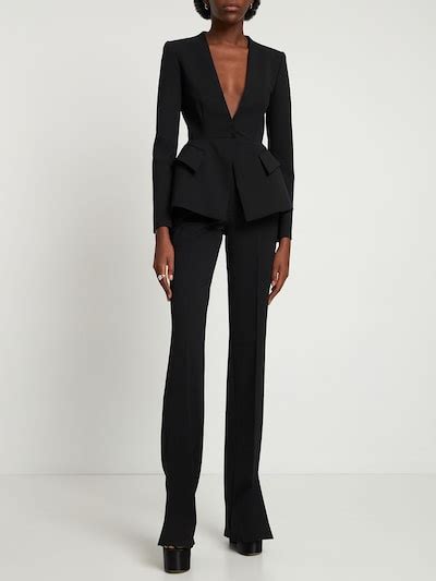 Bi Stretch Wool Blend Peplum Blazer Del Core Women Luisaviaroma