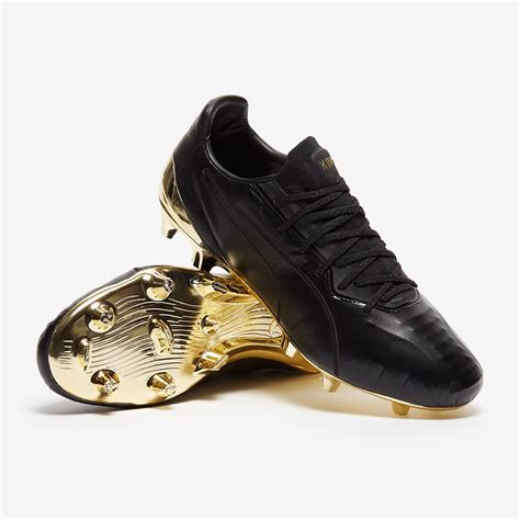 Puma King Platinum FG/AG - Black/Gold - Firm Ground - Mens Soccer Cleats