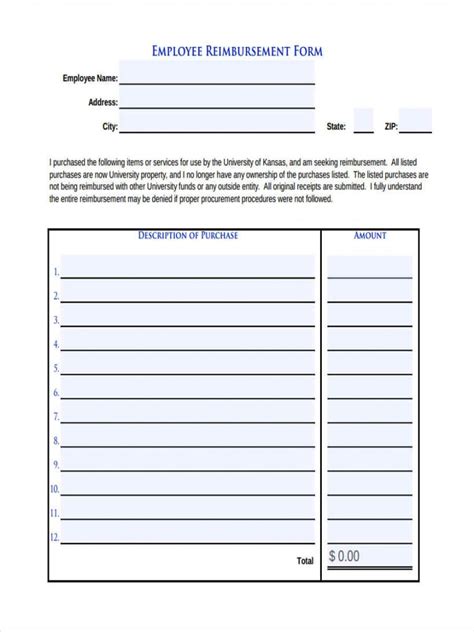 Free 9 Sample Request For Reimbursement Forms In Ms Word Pdf Excel