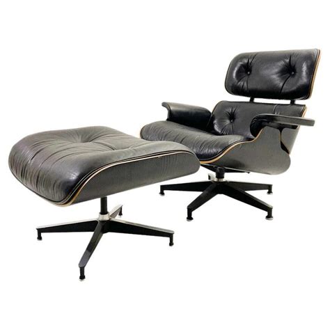 Mid Century Lounge Chair And Ottoman By Charles And Ray Eames For Sale