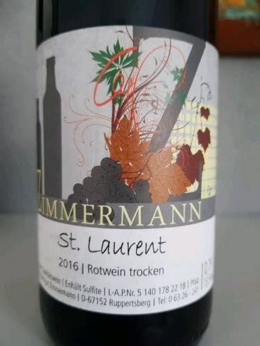 Weingut Zimmermann De St Laurent Trocken Vivino Us