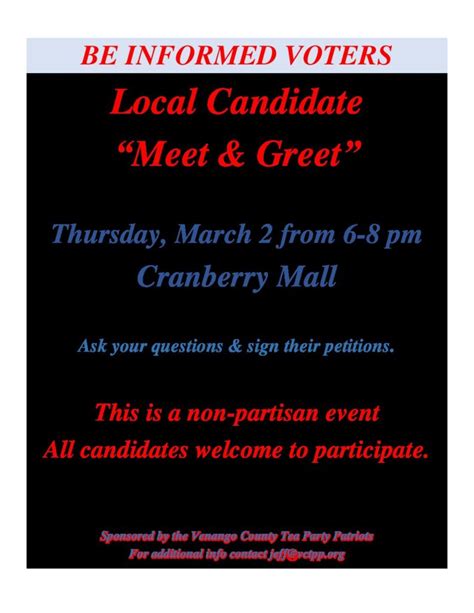 Local Candidate Meet Greet March Venango County Tea