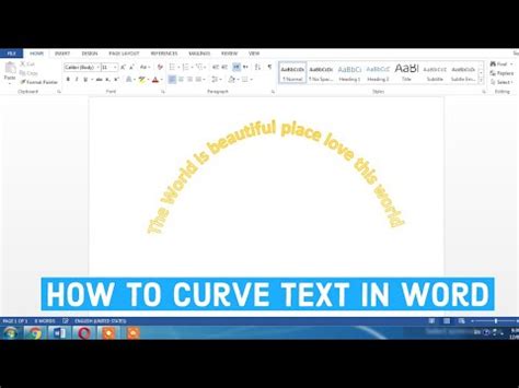 How To Write Arc Shape Circular Curve Text In Ms Word Or Images