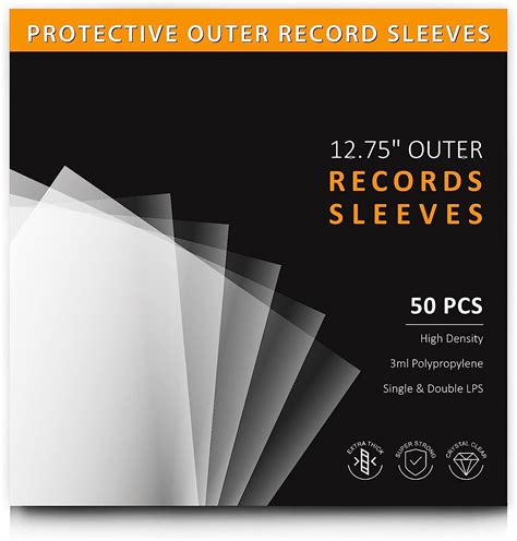 Vinyl Record Outer Sleeves 12 Inch 50 Durable Crystal Clear Record