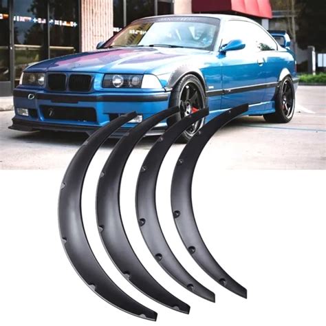 4PCS JDM UNIVERSAL Fender Flares Wide Body Kits Wheel Arches Durable PU