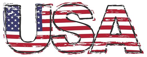 Distressed Grunge Usa Word With American Flag Below Vector Blemish