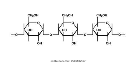 Amylose Structural Formula Starch Component Vector Stock Vector