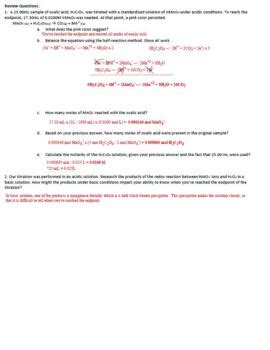 Ap Chem Analysis Of Hydrogen Peroxide Lab By Chem Queen Tpt