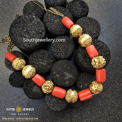 Nakshi Balls And Coral Beads Necklace Indian Jewellery Designs