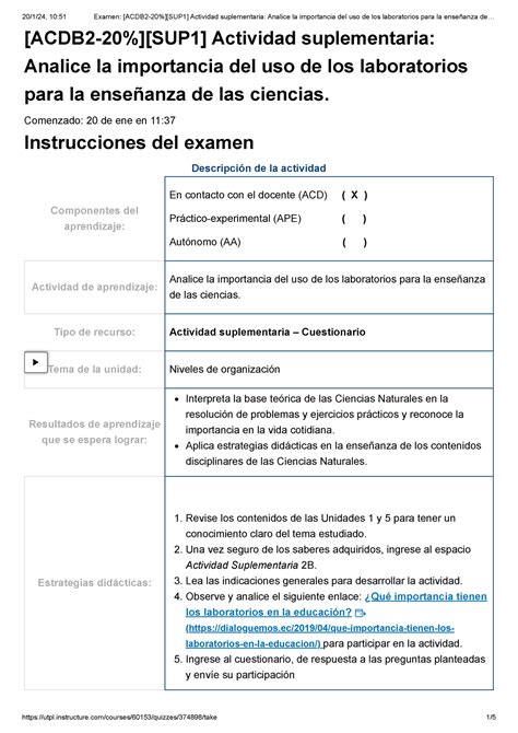 Examen ACDB 2 20 SUP 1 Actividad Suplementaria Analice La